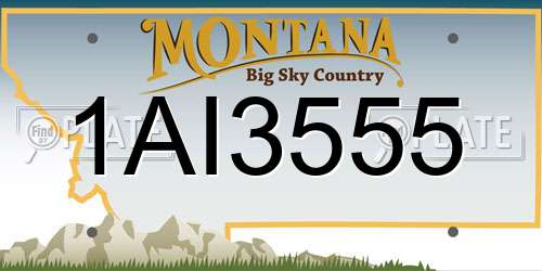 1AI3555 Montana License Plate