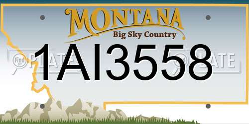 1AI3558 Montana License Plate