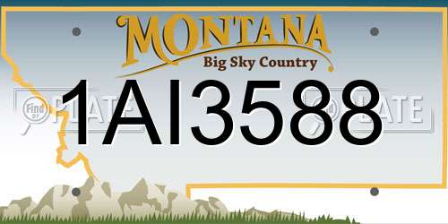 1AI3588 Montana License Plate