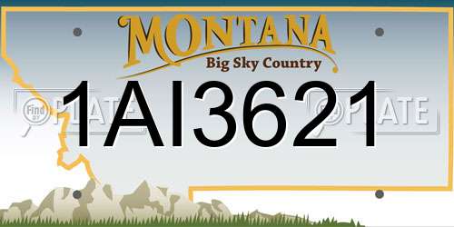 1AI3621 Montana License Plate