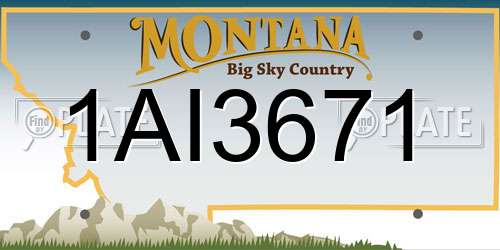 1AI3671 Montana License Plate