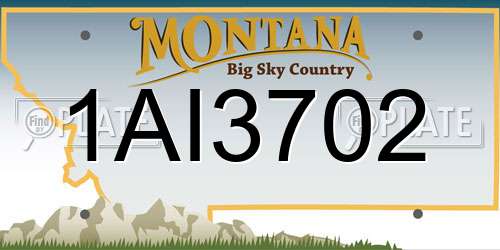 1AI3702 Montana License Plate