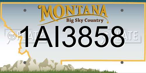 1AI3858 Montana License Plate