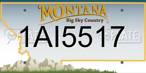 1AI5517 Montana License Plate