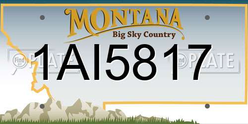1AI5817 Montana License Plate
