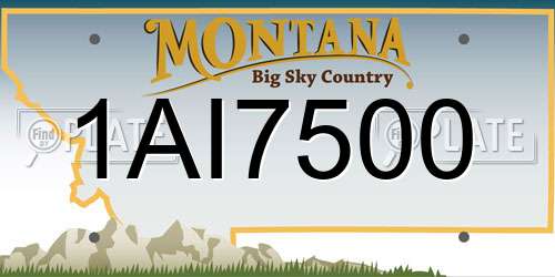 1AI7500 Montana License Plate