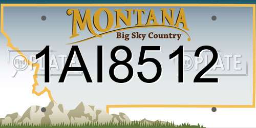 1AI8512 Montana License Plate