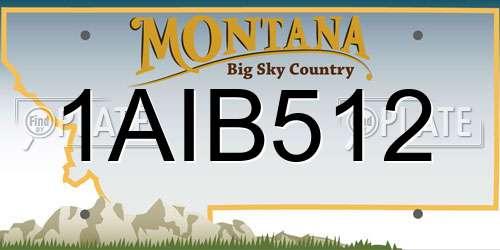 1AIB512 Montana License Plate