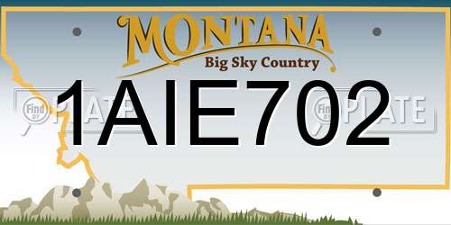 1AIE702 Montana License Plate