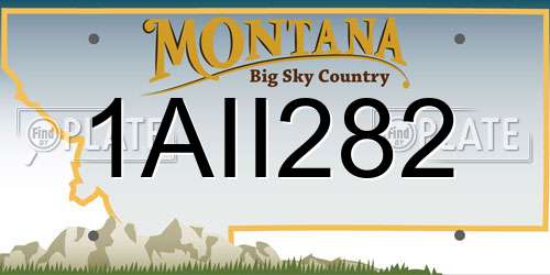 1AII282 Montana License Plate