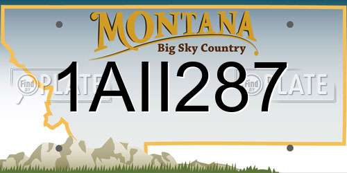 1AII287 Montana License Plate
