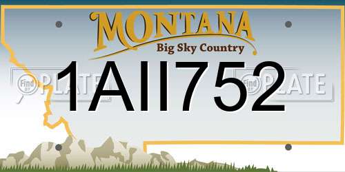 1AII752 Montana License Plate