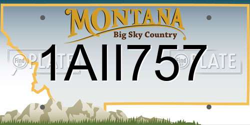 1AII757 Montana License Plate