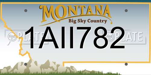 1AII782 Montana License Plate