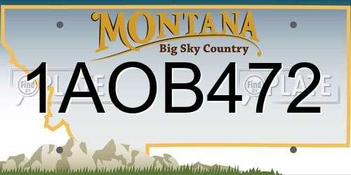 1AOB472 Montana License Plate