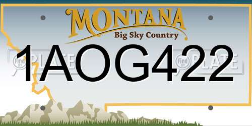 1AOG422 Montana License Plate
