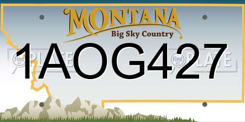 1AOG427 Montana License Plate
