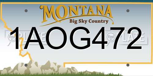 1AOG472 Montana License Plate