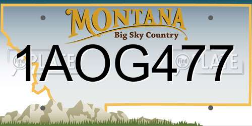 1AOG477 Montana License Plate