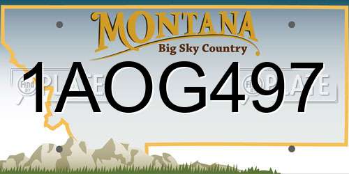 1AOG497 Montana License Plate