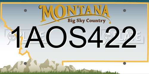 1AOS422 Montana License Plate