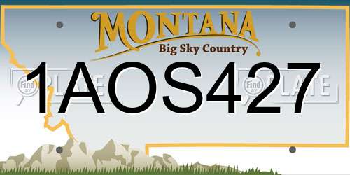 1AOS427 Montana License Plate