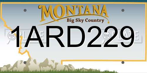 1ARD229 Montana License Plate
