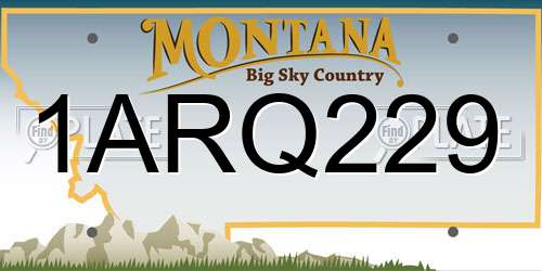 1ARQ229 Montana License Plate