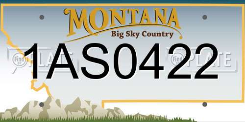 1AS0422 Montana License Plate