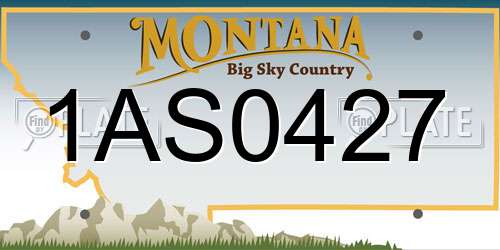 1AS0427 Montana License Plate