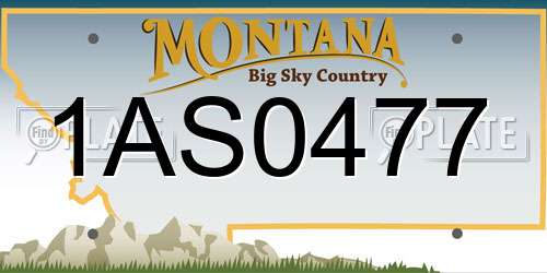 1AS0477 Montana License Plate