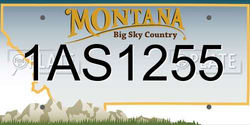 1AS1255 Montana License Plate