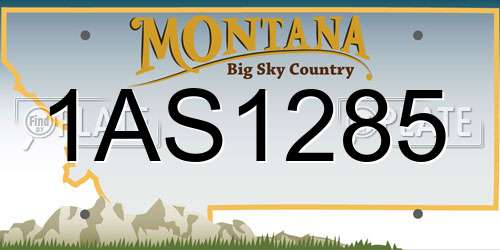1AS1285 Montana License Plate