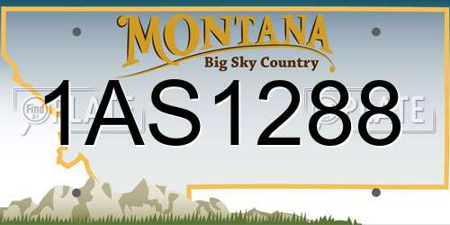 1AS1288 Montana License Plate
