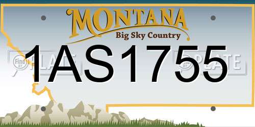 1AS1755 Montana License Plate