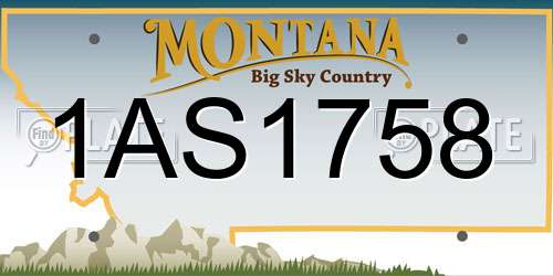 1AS1758 Montana License Plate