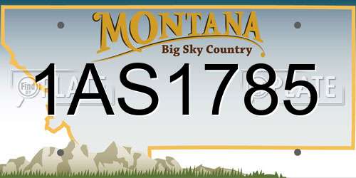 1AS1785 Montana License Plate