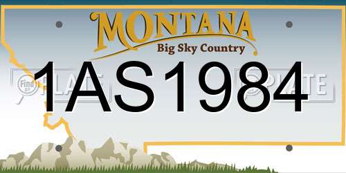1AS1984 Montana License Plate