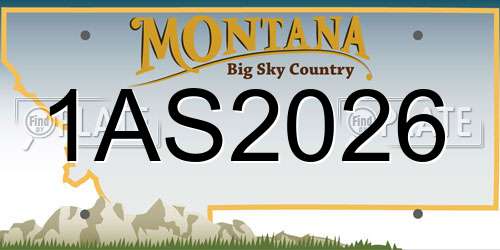 1AS2026 Montana License Plate