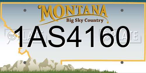 1AS4160 Montana License Plate