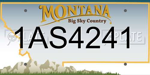 1AS4241 Montana License Plate