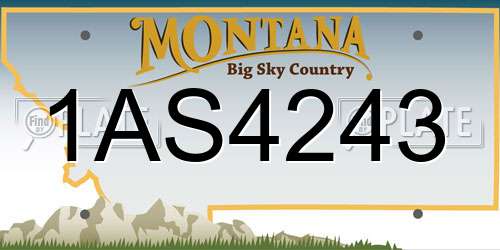 1AS4243 Montana License Plate