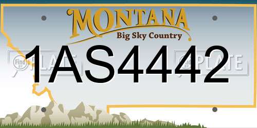 1AS4442 Montana License Plate