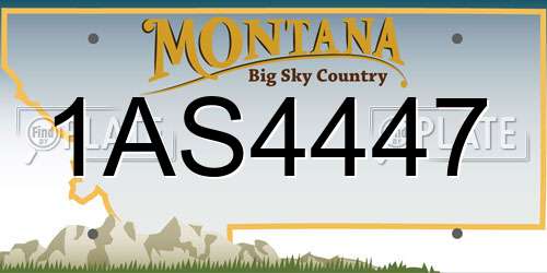 1AS4447 Montana License Plate
