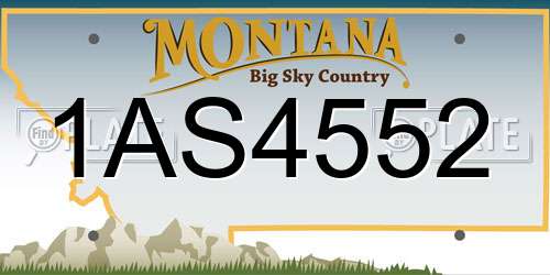 1AS4552 Montana License Plate