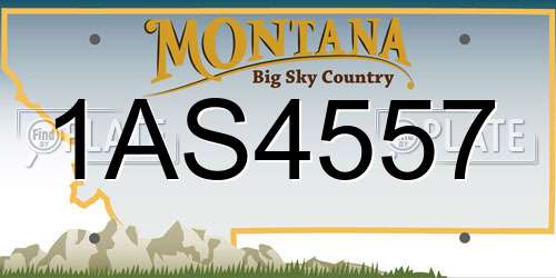 1AS4557 Montana License Plate
