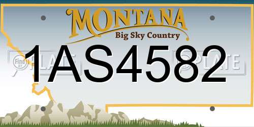 1AS4582 Montana License Plate