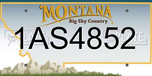 1AS4852 Montana License Plate