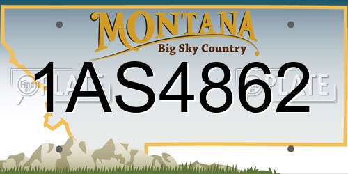 1AS4862 Montana License Plate