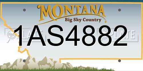 1AS4882 Montana License Plate